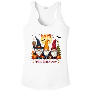 Happy Hallothanksmas Gnome Halloween Thanksgiving Christmas Ladies PosiCharge Competitor Racerback Tank