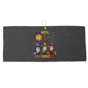 Happy HalloThanksMas Gnomes Halloween Thanksgiving Christmas Cute Large Microfiber Waffle Golf Towel