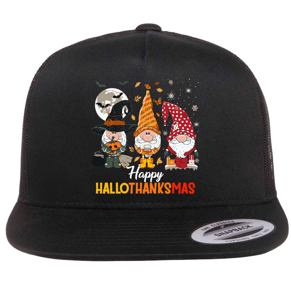Happy Hallothanksmas Ghomes Flat Bill Trucker Hat