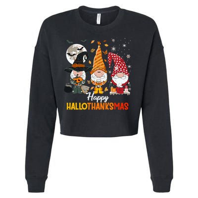 Happy Hallothanksmas Ghomes Cropped Pullover Crew