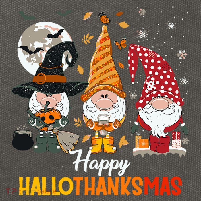 Happy Hallothanksmas Ghomes Cotton Canvas Backpack