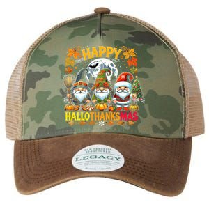 Happy Hallothanksmas Gnomes Lover Halloween Merry Christmas Legacy Tie Dye Trucker Hat