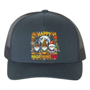 Happy Hallothanksmas Gnomes Lover Halloween Merry Christmas Yupoong Adult 5-Panel Trucker Hat