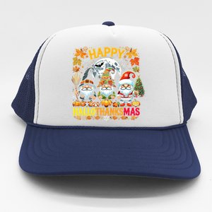 Happy Hallothanksmas Gnomes Lover Halloween Merry Christmas Trucker Hat