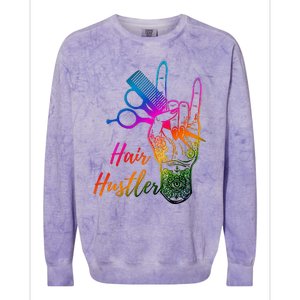 Hair Hustler Hair Stylist Hairdresser Barber Retro Colorblast Crewneck Sweatshirt