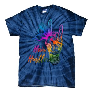 Hair Hustler Hair Stylist Hairdresser Barber Retro Tie-Dye T-Shirt