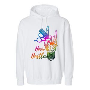 Hair Hustler Hair Stylist Hairdresser Barber Retro Garment-Dyed Fleece Hoodie