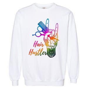 Hair Hustler Hair Stylist Hairdresser Barber Retro Garment-Dyed Sweatshirt