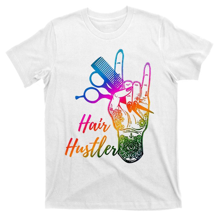 Hair Hustler Hair Stylist Hairdresser Barber Retro T-Shirt