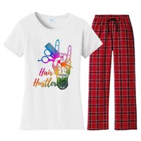 Hair Hustler Hair Stylist Hairdresser Barber Retro Women's Flannel Pajama Set