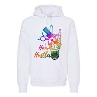 Hair Hustler Hair Stylist Hairdresser Barber Retro Premium Hoodie