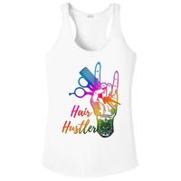 Hair Hustler Hair Stylist Hairdresser Barber Retro Ladies PosiCharge Competitor Racerback Tank