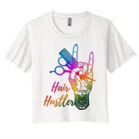 Hair Hustler Hair Stylist Hairdresser Barber Retro Women's Crop Top Tee