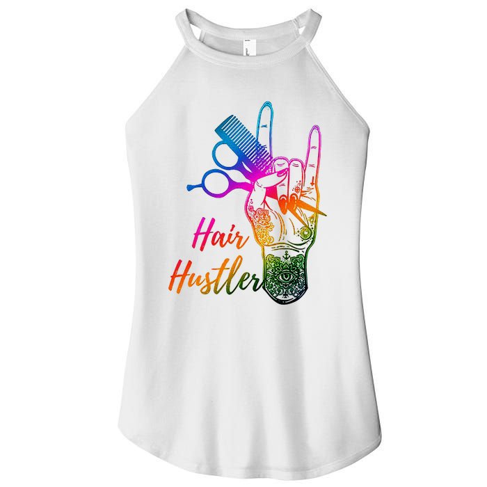 Hair Hustler Hair Stylist Hairdresser Barber Retro Women's Perfect Tri Rocker Tank