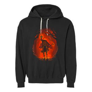 Halloween Headless Horseman Folklore Pumpkin JackOLantern Garment-Dyed Fleece Hoodie