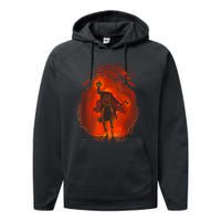 Halloween Headless Horseman Folklore Pumpkin JackOLantern Performance Fleece Hoodie