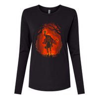 Halloween Headless Horseman Folklore Pumpkin JackOLantern Womens Cotton Relaxed Long Sleeve T-Shirt