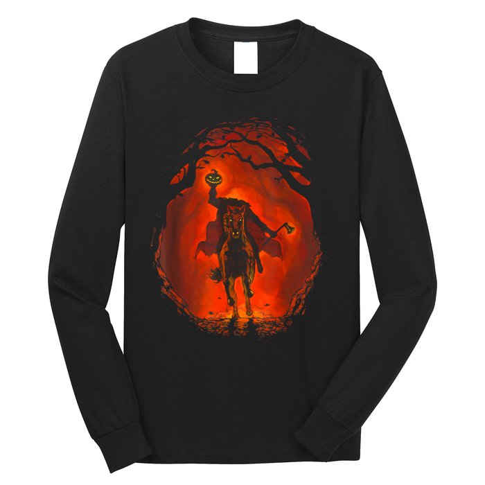 Halloween Headless Horseman Folklore Pumpkin JackOLantern Long Sleeve Shirt