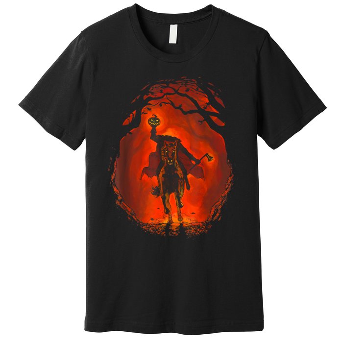 Halloween Headless Horseman Folklore Pumpkin JackOLantern Premium T-Shirt