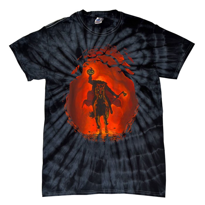 Halloween Headless Horseman Folklore Pumpkin JackOLantern Tie-Dye T-Shirt