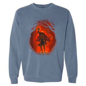 Halloween Headless Horseman Folklore Pumpkin JackOLantern Garment-Dyed Sweatshirt