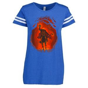 Halloween Headless Horseman Folklore Pumpkin JackOLantern Enza Ladies Jersey Football T-Shirt