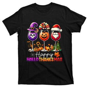 Happy Hallothanksmas Halloween Thanksgiving Christmas T-Shirt