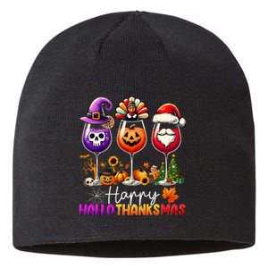 Happy Hallothanksmas Halloween Thanksgiving Christmas Sustainable Beanie