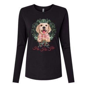 Ho Ho Ho Yellow Labrador Christmas Gift Womens Cotton Relaxed Long Sleeve T-Shirt