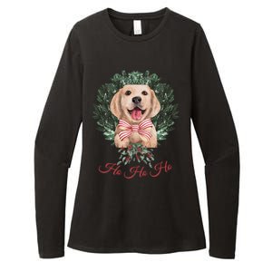 Ho Ho Ho Yellow Labrador Christmas Gift Womens CVC Long Sleeve Shirt