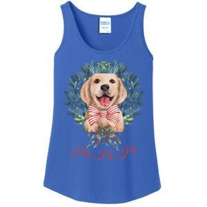 Ho Ho Ho Yellow Labrador Christmas Gift Ladies Essential Tank