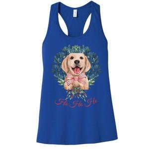 Ho Ho Ho Yellow Labrador Christmas Gift Women's Racerback Tank