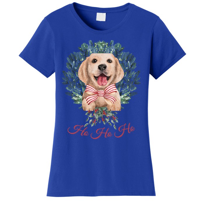 Ho Ho Ho Yellow Labrador Christmas Gift Women's T-Shirt