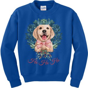 Ho Ho Ho Yellow Labrador Christmas Gift Kids Sweatshirt