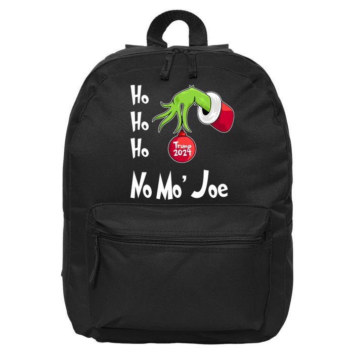 Ho Ho Ho No More Joe Trump 2024 Funny Christmas 16 in Basic Backpack