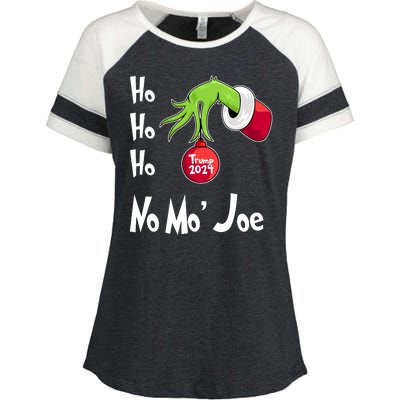 Ho Ho Ho No More Joe Trump 2024 Funny Christmas Enza Ladies Jersey Colorblock Tee