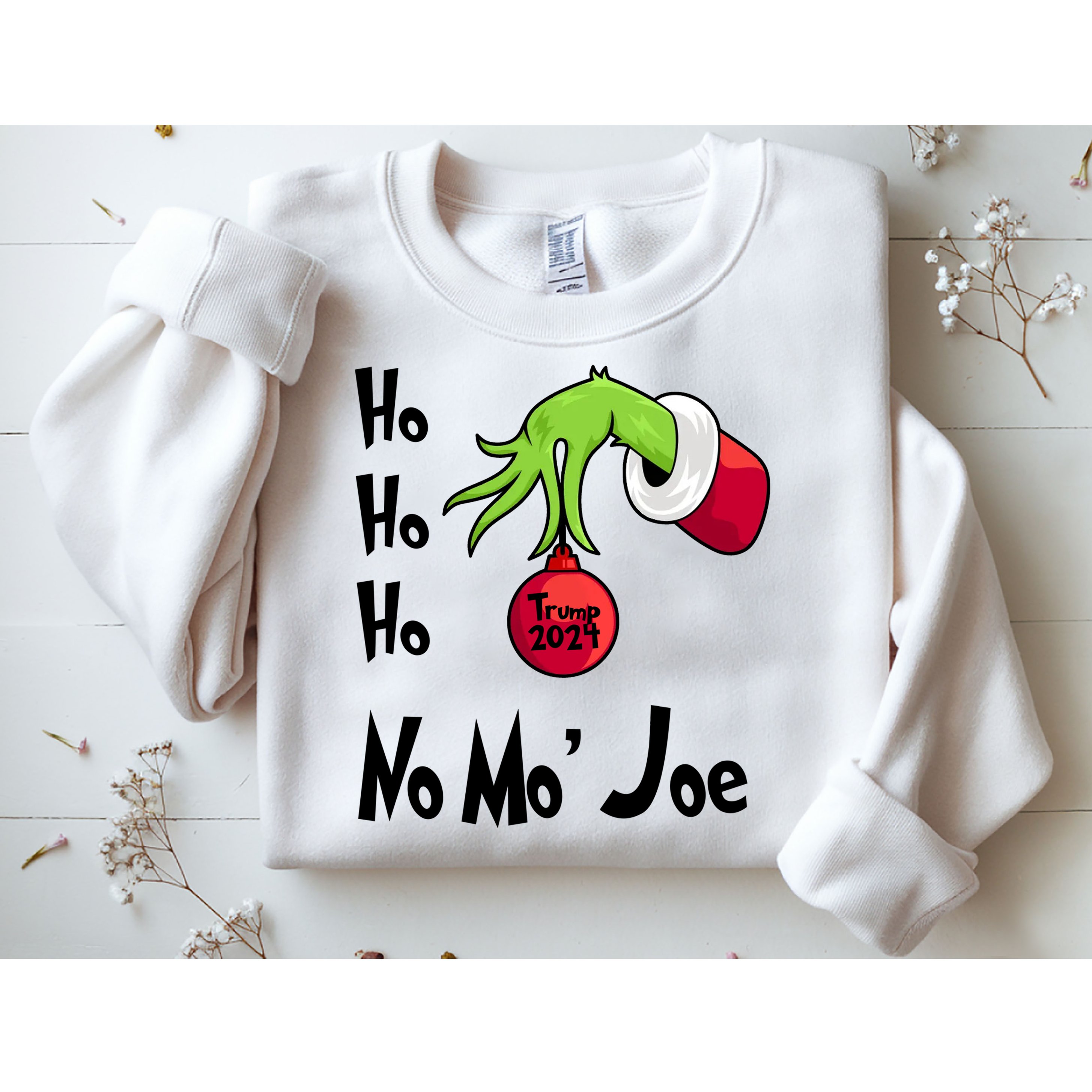 Ho Ho Ho No More Joe Trump 2024 Funny Christmas Sweatshirt