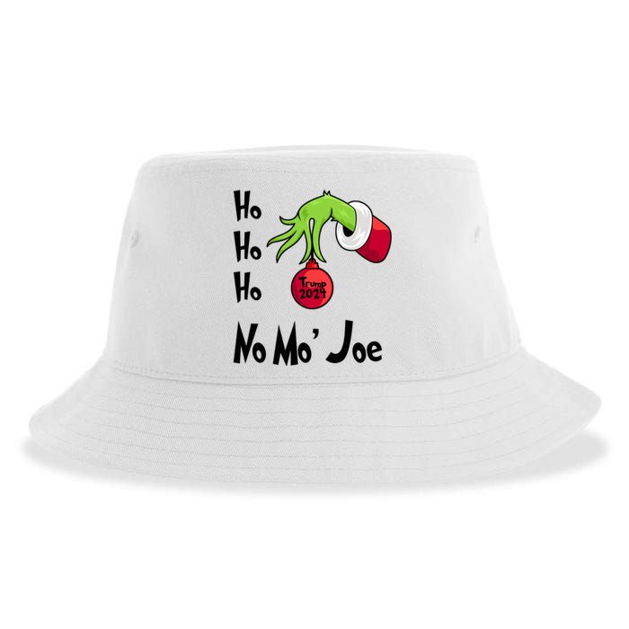 Ho Ho Ho No More Joe Trump 2024 Funny Christmas Sustainable Bucket Hat