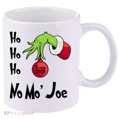 Ho Ho Ho No More Joe Trump 2024 Funny Christmas 11oz C Handle Ceramic Mug