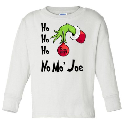 Ho Ho Ho No More Joe Trump 2024 Funny Christmas Toddler Long Sleeve Shirt