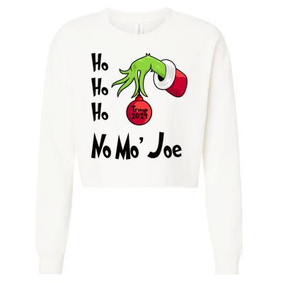 Ho Ho Ho No More Joe Trump 2024 Funny Christmas Cropped Pullover Crew