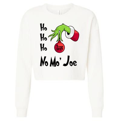 Ho Ho Ho No More Joe Trump 2024 Funny Christmas Cropped Pullover Crew