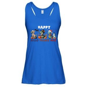 Happy Hallothanksmas Halloween Merry Christmas Dinosaurs Great Gift Ladies Essential Flowy Tank