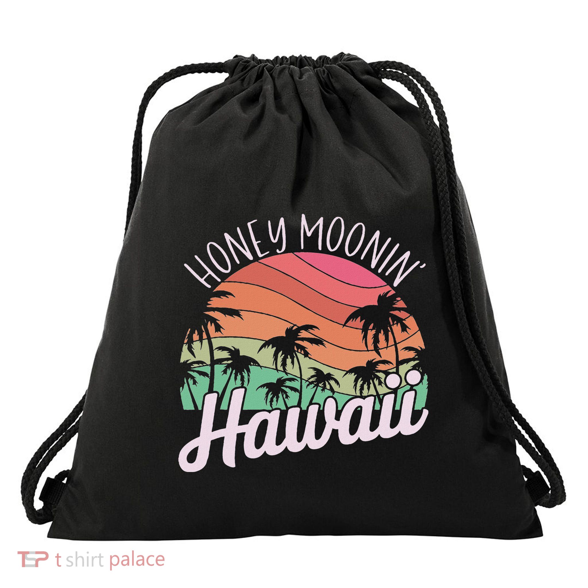 Hawaiian Honeymoon Hawaii Just MauiD Newlyweds Vacation Drawstring Bag