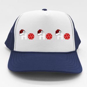 Ho Ho Ho Pickleball And Red Plaid Santa Hats Trucker Hat