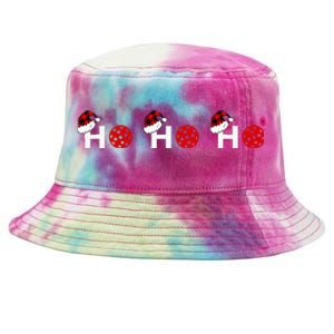 Ho Ho Ho Pickleball And Red Plaid Santa Hats Tie-Dyed Bucket Hat