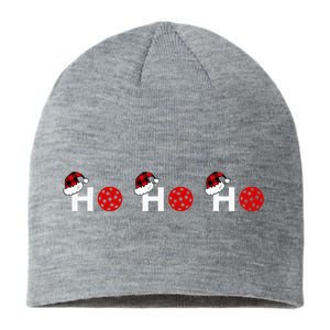 Ho Ho Ho Pickleball And Red Plaid Santa Hats Sustainable Beanie