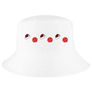 Ho Ho Ho Pickleball And Red Plaid Santa Hats Cool Comfort Performance Bucket Hat