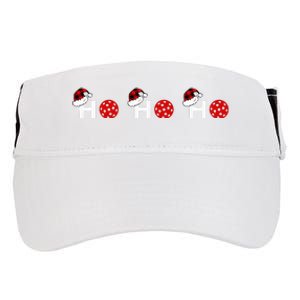 Ho Ho Ho Pickleball And Red Plaid Santa Hats Adult Drive Performance Visor