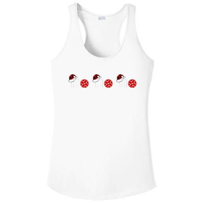 Ho Ho Ho Pickleball And Red Plaid Santa Hats Ladies PosiCharge Competitor Racerback Tank